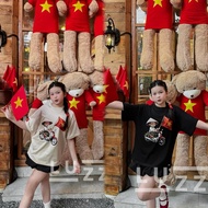 [ QUOC KHANH September 2 ] Girls' T-shirt with Vietnamese Flag Printed - Linhluzz Girls' Fashion Sho