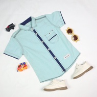 KEMEJA Cubbie Kids Wear Boys' Oxford Shirt OX02 Series Light Blue