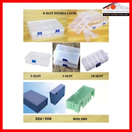 MINI SMD SMT / COMPONENT STORAGE BOX CASING 1-SLOT / 5 SLOT / 10 SLOT / 8 SLOT DOUBLE 2 LAYER GRID