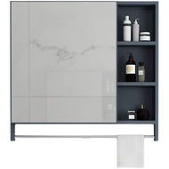 YOUNAL Bathroom Cabinet Mirror Cabinet Wall Mounted Aluminum Alloy Toilet Storage Box With Towel Rack Shelf