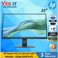 HP Series 3 Pro 21.45 inch FHD Monitor - 322pe (AK2F1UT) 100HZ 5MS