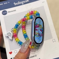 Coloful Elastic Telephone line Strap For mi band 10 Strap Soft mi band 9 Strap Smart Band 10 Strap R