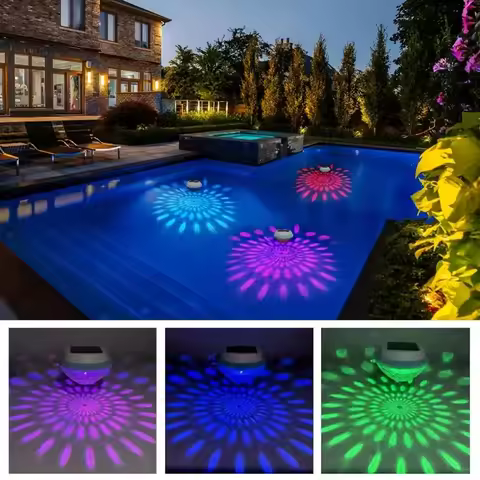 1-2Pack Solar Floating Pool Lighting, RGB Colour Changing Waterproof Pond Lights for Decoration of S