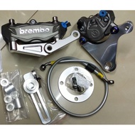 Original Brembo Caliper M3 / K50 P34 Front 100mm Rear Yamaha Y15 Y15zr Set Bracket Spacer Screw Ori Hel Hose Full Set