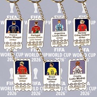 Metal Keychain FIFA World Cup Football Haaland Messi Yamal Collection Portable Souvenir Key Chai Toy