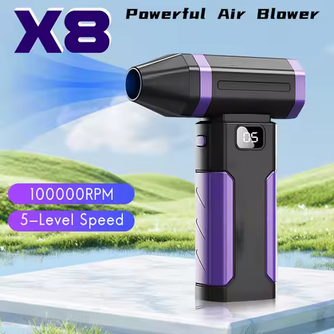 Portable X8 Brushless Turbo Fan Blower 100000RPM Powerful Electric Air Blower 6000Mah Vacuum Dust Cl