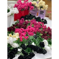 🎁READY STOCK🎁 5 Head Velvet Roses for decoration flower bouquet
