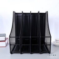Four-Grid Bookshelf Four-Column Data Multi-Layer File Four-Grid Bookend Rack Iron Grid Rack File Col