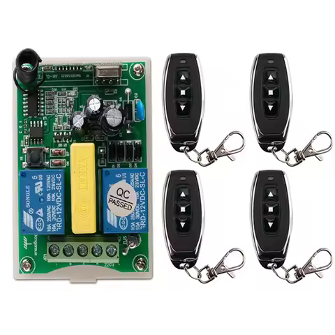 AC 220 V 2 CH 2CH RF Wireless Remote Control switch Receiver+Transmitter tubular motor garage door p