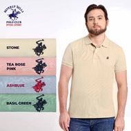 Beverly Hills Polo Club Men's Polo Shirt in Stone, Tea Rose Pink, Ash Blue and Basil Green 24GTEX999
