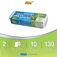 Cutie Compact Eco-Friendly 2 PLY (BLUE) Toilet Rolls Toilet Paper (130Gram x 10)