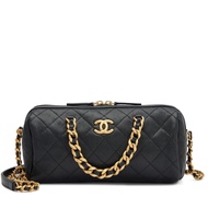 Chanel Black Quilted Caviar Medium Fashion Therapy Bowling Bag Gold Hardware, 2020