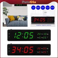 PETSOLA Large Digital Alarm Clocks Desktop Wall Clock 24 Hours Hourly Chime for Home