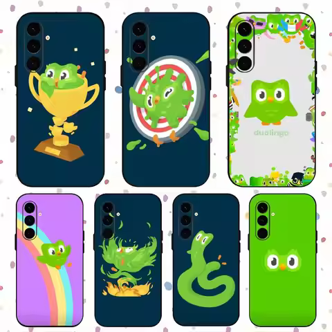 Duolingo Cartoon Popular Phone Case For Samsung Galaxy S25 S24 S23 S22 S21 S20 Plus Ultra Note20 Sof