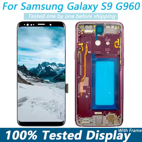 NEW Frontal S9 LCD For Samsung Galaxy S9 AM/OLED LCD G960 G960F With Frame Display Touch Screen Digi