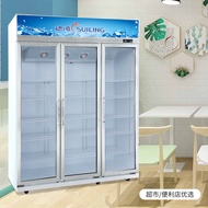 Suiling Three-Door Refrigerator Display Cabinet Vertical Commercial Two-Door Beverage Cabinet Fresh-