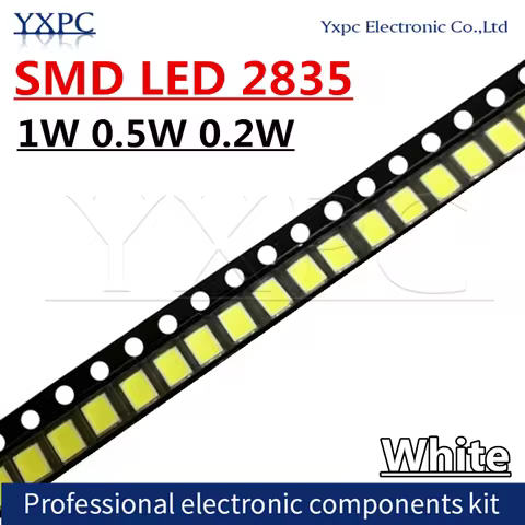 100pcs High Brightness SMD LED 2835 1W 0.5W 0.2W White 3V 6V 9V 18V 36V 150MA/100MA/30MA/60MA/80MA 6