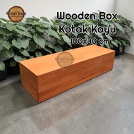 Wooden box 100x30 cm wooden crate lid wooden crate storage box
