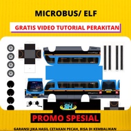 PAPERCRAFT / STIKER MINIATUR BUS TRUK LEMBARAN DIY MICROBUS / ELF
