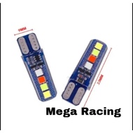 2 PCS T10 LED Lights 4 Colors Running 8 RGB LED Points Lights Bright Jelly Flash Turn Signals Waterp