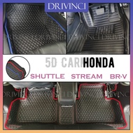 Honda Shuttle / BR-V / Stream 5D Car Floor Kereta Mat Liner Carpet Anti-Dust Custom Made PU Leather