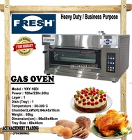 FRESH Gas Oven 1 Layer 1 Tray 0-300℃ Heavy Duty Business Use Commercial Use Gas Oven Food Oven Gas Oven YXY-10DI