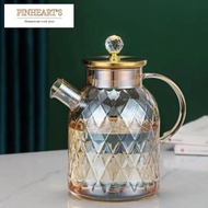 HSO - BOROSILICATE GLASS TEA COFFEE PITCHER GOLD GLASS TEAPOT AESTHETIC BOROSILICATE GLASS 1.8 LITER