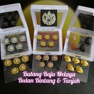 Butang Baju Melayu Bulan Bintang / Tengkolok / Tanjak