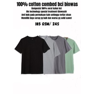 Regular plain t-shirt 100% cotton combed BCI BIOWASH 24S