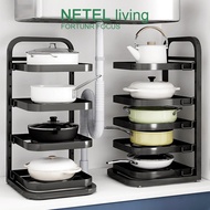 ♞,♘,♙NETEL Pot Rack Kitchen Adjustable Pans Organizer Multi-layer countertop corner put under the s