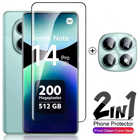 2In1 9D Curved Screen Protector Tempered Glass Case For Redmi Note 14 15 Pro 4G 5G Camera Glass On R