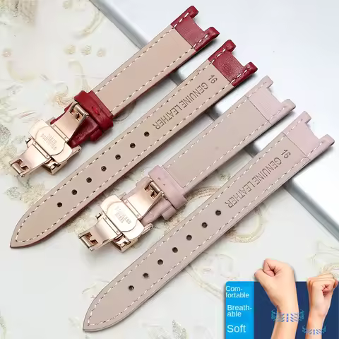 Cowhide Wristband Watch Strap for Tissot Folli Follie Rossini Ck MK Mk5774 Mk2277 2425 Men Women Not