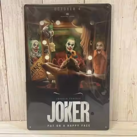 The Joker Movie Poster Metal Sign Joaquin Phoenix Faces Of Joker Comics-Aluminum-tin sign