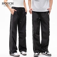HOUCH COD Straight Cut Cargo Pants Men Trend Oversize Multi Pocket Retro Cargo Pants Loose Straight 