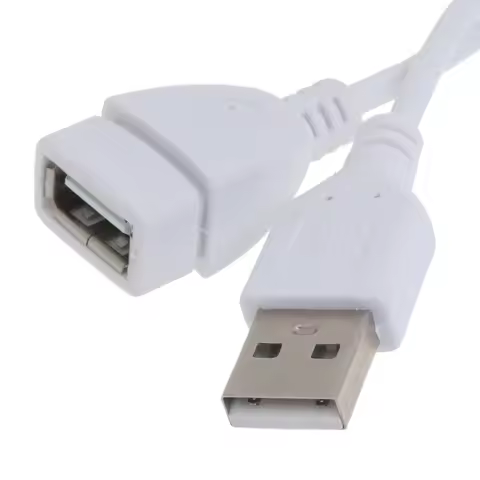 5ft White USB Extension Cables – USB 2.0 Type A Male to A Female Extension Cable for Keyboard, Mouse