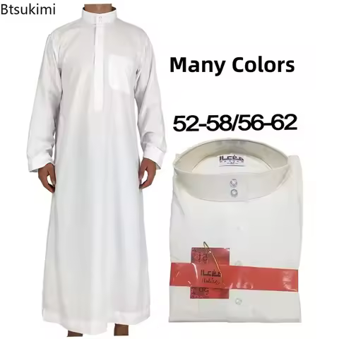 Islamic Clothing Men Length Long Sleeve Loose Muslim Men Saudi Arabia Pakistan Kurta Muslim Costumes