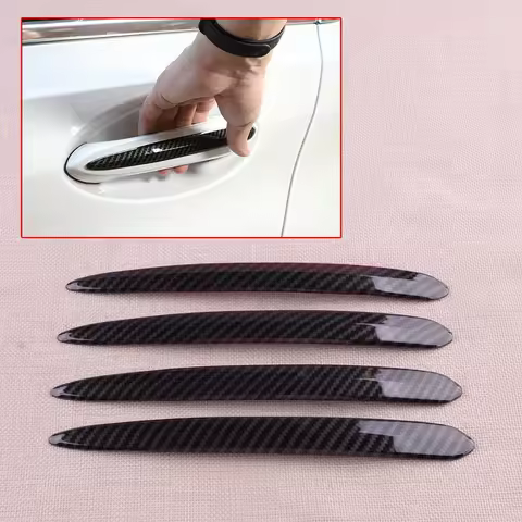 4Pcs Door Handle Decoration Cover Stickers Decor ABS Carbon Fiber Style Fit for BMW 5 series G30 G38