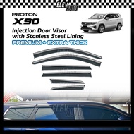 Proton X90 6PCS Injection Door Visor with Stainless Steel Chrome Lining Trim Rain Shield Accessories