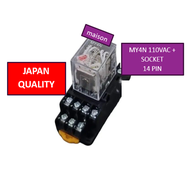 Relay MY4N 110VAC Ori Jepang + Socket 14 PIN / MY4 110VAC