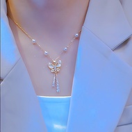 Pendant Neck Design Premium ii21 Chain Zirconium Fade Necklace Niche Clavicle Butterfly Opal Chain F