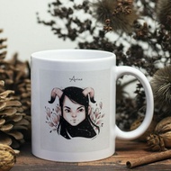 Aries Zodiac Mug Glass | Custom Aries Horoscope Glass