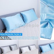 2pcs Pure Emulation Silk Satin Pillowcase Comfortable Pillow Cover Pillowcase For Home Bed Sofa Couch Throw Single Pillow Cover