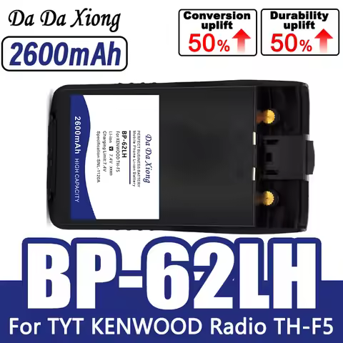 BP-62LH High Capacity Walkie-talkie Battery 7.4V 2600mAh for TYT KENWOOD Radio TH-F5 Turbo Linton LT