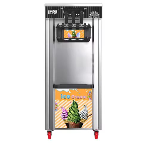 R410a Gas Commercial 3 Flavor Soft Ice Cream Machine Taylor Ice Cream Machine Sweet Cone Soft Serve
