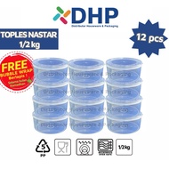 NASTAR JAR 1/ 2KG (Contents 12) KMP Mutiara Plastic Thick Round Plastic Dry Cakes