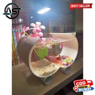 Lebih besar Akuarium lucu mini bentuk unik cocok untuk ikan aquarium di meja kerja tempat tidur meja