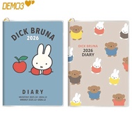 [DEMO3] 2026 Planner, Miffy Color Inner Page Agenda Book, Cute with Calendar DIY Oct.2025-Dec.2026 T