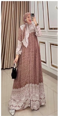 Gamis Rayon Set Hijab ZB gamis motif renda bahan Rayon Diamond Premium