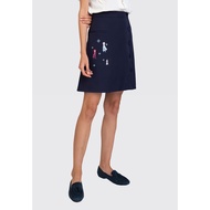 Disney x Lzzie:Frozen II Embroidery Skirt - Light Blue And Navy