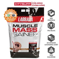 Labrada Muscle Mass Gainer (5.4Kg), Sữa Hỗ Trợ Tăng Cân & Cơ Nạc, Bổ Sung 1265 Calo, 52g Protein, 17